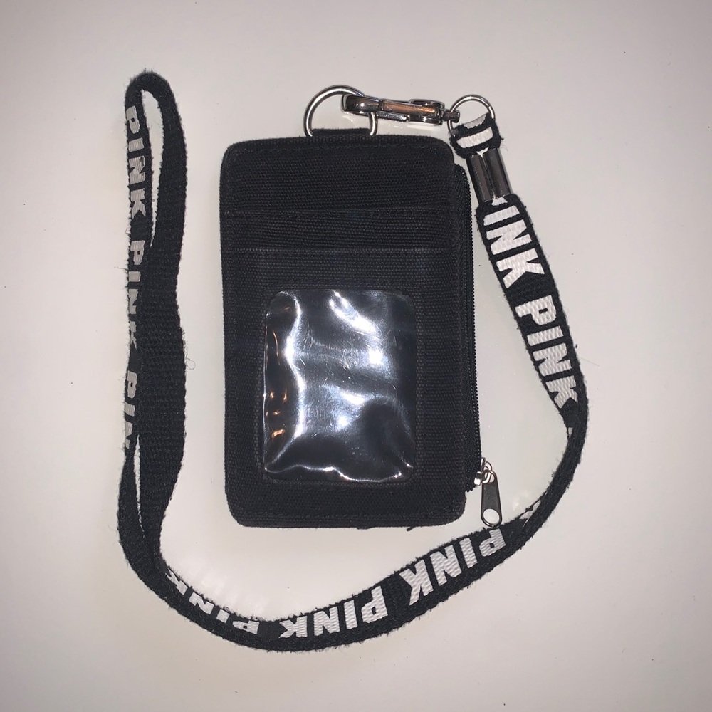 COPY - PINK Black Wallet with Lanyard